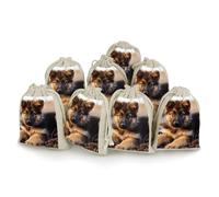 Bunches Pocket, German Shepherd Puppy Printed Flower Bag,thickened Bunches Pocket,portable Bunches Pocket,small Bunches Pocket 8-pack