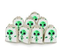Bunches Pocket, Green Alien Printed Flower Bag,thickened Bunches Pocket,portable Bunches Pocket,small Bunches Pocket 8-pack