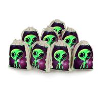 Bunches Pocket, Green Alien Printed Flower Bag,thickened Bunches Pocket,portable Bunches Pocket,small Bunches Pocket 8-pack