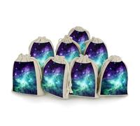 Bunches Pocket, Green Blue Purple Galaxy Printed Flower Bag,thickened Bunches Pocket,portable Bunches Pocket,small Bunches Pocket 8-pack