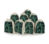 Bunches Pocket, Green Long Leaves Printed Flower Bag,thickened Bunches Pocket,portable Bunches Pocket,small Bunches Pocket 8-pack