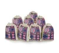 Bunches Pocket, Humming Birds With Printed Flower Bag,thickened Bunches Pocket,portable Bunches Pocket,small Bunches Pocket 8-pack