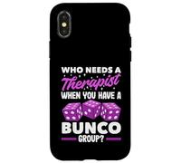 Bunco Player Accessories - Who Needs Therapist Bunco Group Case for iPhone X/XS