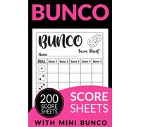 Bunco Score Cards: 200 Score Pads for Scorekeeping | Bunco Score Cards | Bunco Game Score Sheets | Bunco Score Cards for Bunco Dice Game | Includes Mini Bunco Box