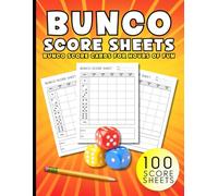 Bunco Score Sheets: 100 Bunco Score Sheets With 5 Games on Each Page for Hours of Fun! (Game Night Scoresheets)