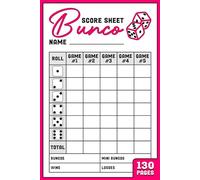 Bunco Score Sheets: 130 Score Pads for Scorekeeping