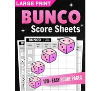 Bunco Score Sheets: Large Print Score Pads for Scorekeeping | 8.5 x 11 inches