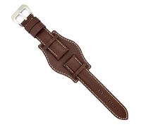 Bund Leather watch strap bison engraving sport compatible with Fossil CH2592 CH2564 CH2565 CH2891CH3051 18mm 20mm 22mm 24mm 386 Dark Brown 24mm