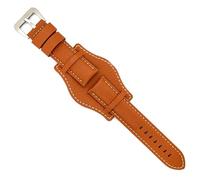Bund Leather watch strap bison engraving sport compatible with Fossil CH2592 CH2564 CH2565 CH2891CH3051 18mm 20mm 22mm 24mm 386 Tan 22mm