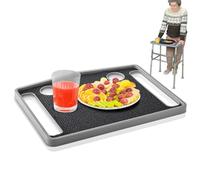 Bundaloo Universal Walker Tray with Non-Slip Mat, Lightweight Walker Accessory Tray for Meals, Drinks, and Daily Use, Includes Dual Cup Holders, Fits Most Standard Walkers, Gray