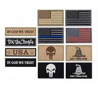 Bundle 12 Pieces USA Patch Thin Blue Line American Flag US United States Patches Set for Caps,Bags,Backpacks,Tactical Vest,Military Uniforms