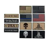 Bundle 12 Pieces USA Patch Thin Blue Line American Flag US United States Patches Set for Caps,Bags,Backpacks,Tactical Vest,Military Uniforms