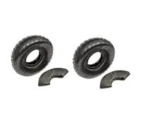 Bundle 2 x Wheelbarrow Tyres & 2 x Inner Tubes Straight Valve Kit 4.10/3.50-4 4 Inch Wheel Barrow