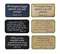 Bundle 6 Pieces Bible Verse Patches, Luke 11:21 | Isaiah 54:17 | John 14:6 Bible Phrase Patch Set for Caps Bags Backpacks Tactical Vest
