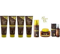 Bundle - 7 Items - Argan Oil Super Set - 2 x Shampoo, 2 x Conditioner, Hydrating Hair Mask, Leave In Heat Defence Spray & Hair Treatment - For All Hair Types