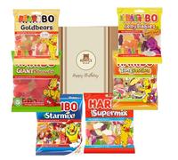 Bundle Bear Sweet Treats Gift Set, 6 x 160g Share Bags, Gummy and Jelly Sweets Gift Box with Birthday or Gift Options (Happy Birthday)