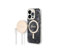 Bundle Case for iPhone 14 Pro Marble Pattern and 15W Wireless Power supply