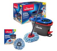 Bundle containing Vileda RinseClean Spin Mop and Bucket Set that separates dirty water with Spare RinseClean Spin Mop and Bucket Refill