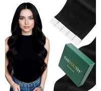 Bundle Easyouth Black Tape Hair Extensions Jet Black #1 Tape in Human Hair Extensions 12 and 14 Inch Total 70g 40pcs Tape in Hair Extensions Human Hair Offer Natural Look