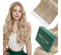 Bundle Easyouth Blonde Tape Hair Extensions #18P613 Highlights Tape in Human Hair Extensions 18 and 20 Inch Total 90g 40pcs Tape in Hair Extensions Human Hair Offer Natural Look
