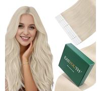 Bundle Easyouth Tape Hair Extensions Blonde Highlights #27P613 and Blonde #1000 Tape in Human Hair Extensions Two packs of 20Inch Total 100g 40pcs Tape in Hair Extensions Human Hair Offer Natural Look