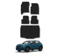 Bundle Fiat 600 Hybrid [Lower Boot Position] (2024+) Car Mats Accessories Tailored Fit Carpet Floor Mats non Slip Grey Trim Full Coverage Compatible Accessory Front Rear Set Anti Slip Granulated