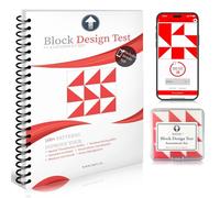 Bundle for IQ test practice and exam as BDT, WISC, WPPSI, WAIS with over 100 patterns, mobile app, 3D blocks and manual, Montessori educational set to help concentration, coordination and memory