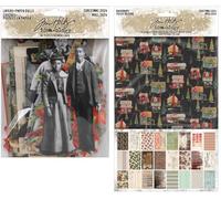 Bundle - Idea-Ology - Tim Holtz - Christmas - Backdrops and Layers & Paper Dolls - 2024 Release -Winter th94406 and th94414