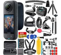 Bundle It Better Insta360 X5 8K 360 Waterproof Action Camera with PureVideo AI, Stabilization, 185-Min Battery Life (CINSAAHA_X501) + 50-in-1 Accessory Kit + 128GB Card + More Kit