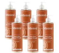 Bundle - Miniml Anti-Bac Natural Hand Wash - Uplifting Clementine 400 ml, Kills 99.9% of Bacteria - Pack of 6