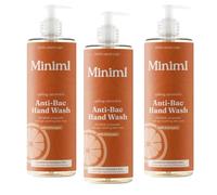 Bundle - Miniml Anti-Bac Natural Hand Wash - Uplifting Clementine 400 ml, Kills 99.9% of Bacteria - Pack of 3