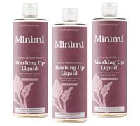 Bundle - Miniml Washing Up Liquid Rhubarb & Lemon - 400ml - Plant Based Vegan Dish Soap, Biodegradable, Non-Toxic, Tough on Grease, Gentle on Hands - Pack of 3