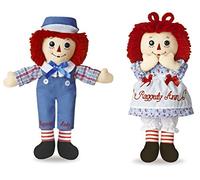 Bundle of 2 Aurora Dolls - 12'' Raggedy Ann and Raggedy Andy
