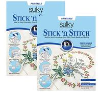Bundle of 2 Packages of Stick N Stitch Self Adhesive Wash Away Stabiliser Twelve Sheets of 8-1/2 x 11