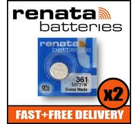 Bundle of 2 x Renata 361 Watch Battery 1.55v SR721W + Quzo Belgian Chocolate - Official Renata Watch Batteries