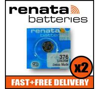 Bundle of 2 x Renata 376 Watch Battery 1.55v SR626W + Quzo Belgian Chocolate - Official Renata Watch Batteries