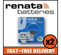 Bundle of 2 x Renata 379 Watch Battery 1.55v SR521SW + Quzo Belgian Chocolate - Official Renata Watch Batteries