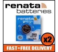 Bundle of 2 x Renata 380 Watch Battery 1.55v SR936W + Quzo Belgian Chocolate - Official Renata Watch Batteries