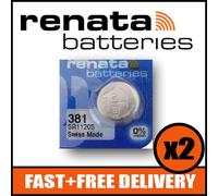 Bundle of 2 x Renata 381 Watch Battery 1.55v SR1120S + Quzo Belgian Chocolate - Official Renata Watch Batteries