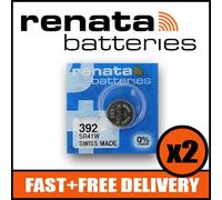 Bundle of 2 x Renata 392 Watch Battery 1.55v SR41W + Quzo Belgian Chocolate - Official Renata Watch Batteries