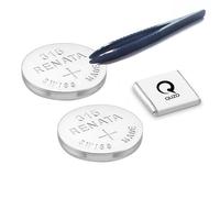 Bundle of 2x Renata Watch Batteries and Specialist Installation Tweezers and Quzo Belgian Chocolate (315 (SR716SW))