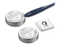 Bundle of 2x Renata 377 Batteries and Specialist Installation Tweezers and Quzo Belgian Chocolate