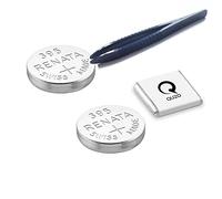 Bundle of 2x Renata 395 Batteries and Specialist Installation Tweezers and Quzo Belgian Chocolate