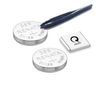 Bundle of 2x Renata 399 Batteries and Specialist Installation Tweezers and Quzo Belgian Chocolate