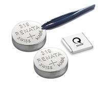 Bundle of 2x Renata Watch Batteries and Specialist Installation Tweezers and Quzo Belgian Chocolate (319 (SR527SW))