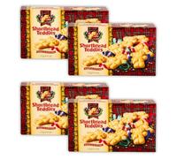 Bundle of 4 Shortbread Teddies Biscuits - Traditional Scottish Butter Cookies in Fun Teddy Bear Shapes - Rich Buttery Taste - Baked in Scotland - 115g Each