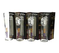 Bundle of 4X Strongbow Embossed Carnevil Halloween White Faced Themed Pint Glass Limited Halloween Edition Home Bar Pub Strongbow Pint Glasses CE 20oz...