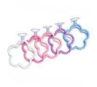 Bundle of 5 Aquarium Feeding Hoops, Beta Exercise Decor, Glass Suction Holder, Flowers, Meal Time Guides, Small Color Accents, Easy to Clean Beta Hoop Aquarium Feeding Guide Swim Through Decorative