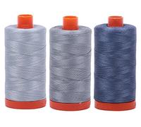 Bundle of Aurifil 50wt Egyptian Cotton Thread, Large 1422 Yard Spools, with and Without Aurifil Empty Thread Case 12 Spool Capacity (3 Spool Bundles, Nos. 1248 2610 2612)