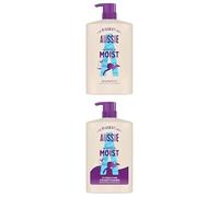 Bundle of Aussie Miracle Moist Shampoo & Conditioner 1000ml, Moisture-Quenching Formula to Revive and Restore Brittle & Dry Hair, Infused with Australian Macadamia Nut Oil, Vegan and Cruelty-Free